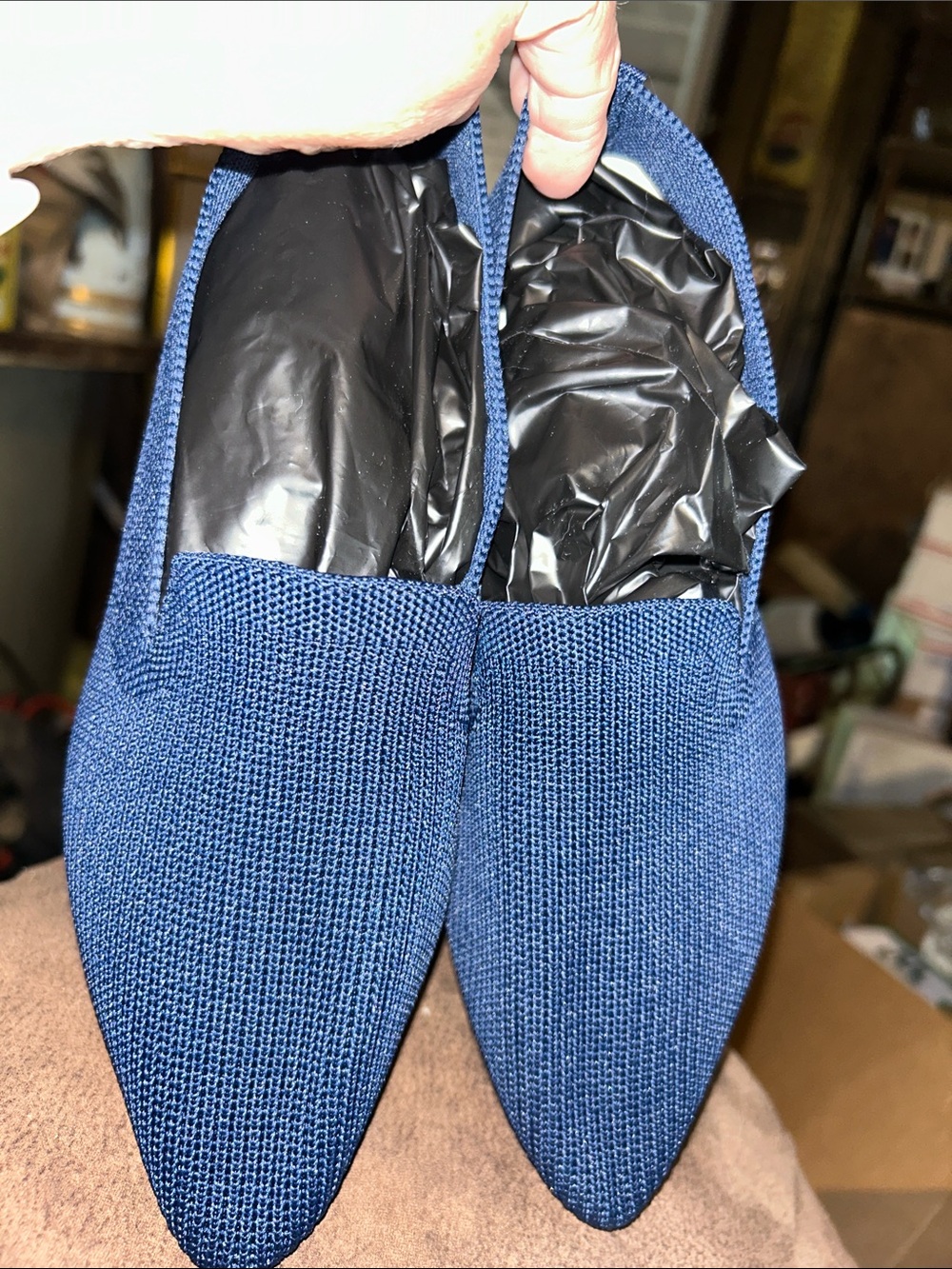 Men's Navy Slip-On Knit Loafers